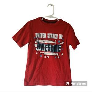 Kids Red “United States of Awesome” Graphic T-Shirt Size 4–5 Patriotic Tee